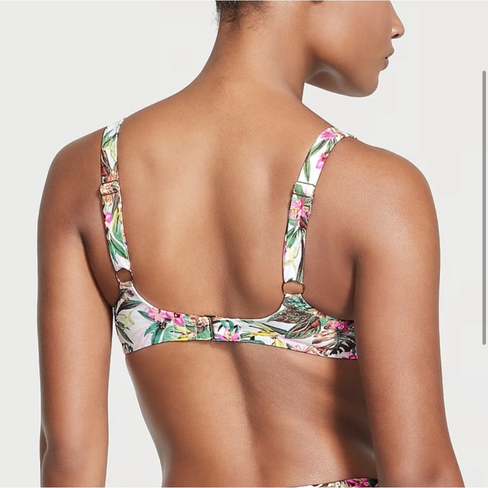 NWT Victoria Secret Palm Print Bikini Top - Picture 2 of 8